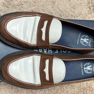 COLE HAAN Pinch Campus Penny Loafer in sequoia/ivory